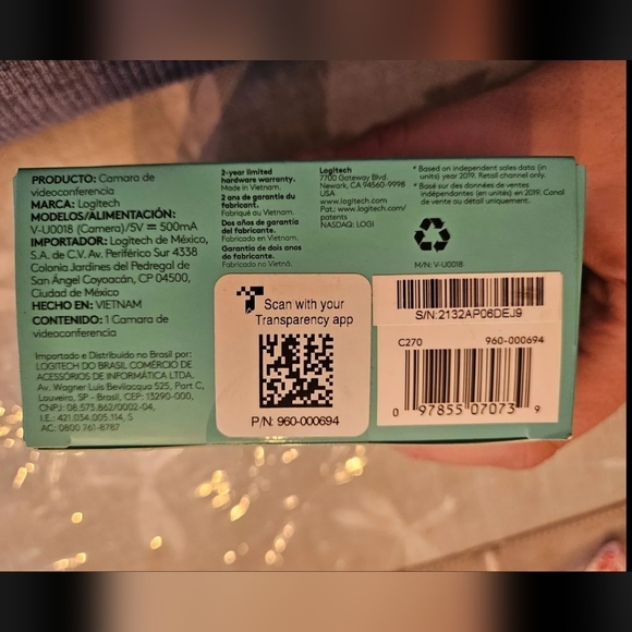 Logitech webcam HD C270 720p Built-in Mic New In Box Gray - Picture 4 of 5